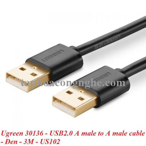 Ugreen 30136 3M màu Đen Cáp 2 đầu USB 2.0 vỏ nhựa PVC US102 30030136